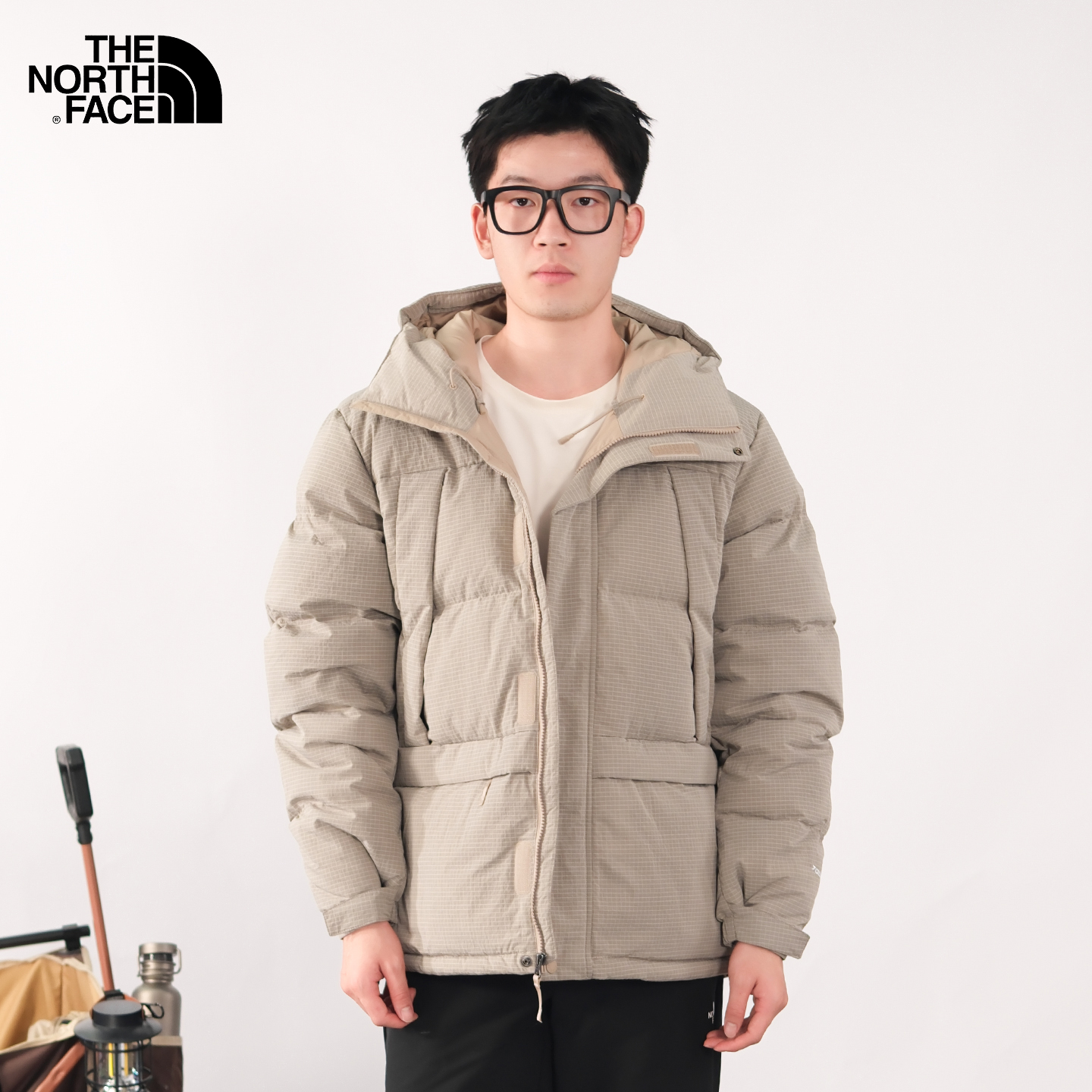 北面男多口袋保暖鹅绒羽绒服外套