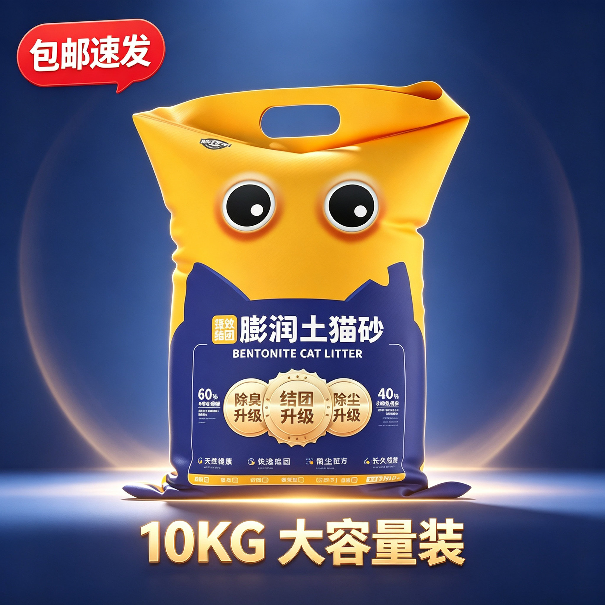 喵怪兽膨润土猫砂10KG结团除臭砂图片