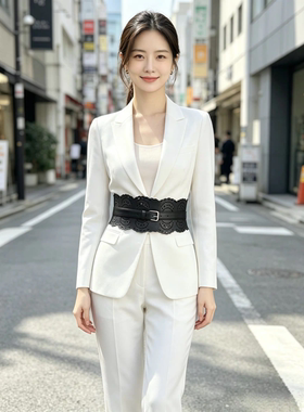 黑色镂空宽腰封女百搭西装连衣裙收腰神器复古塑形装饰腰带配饰