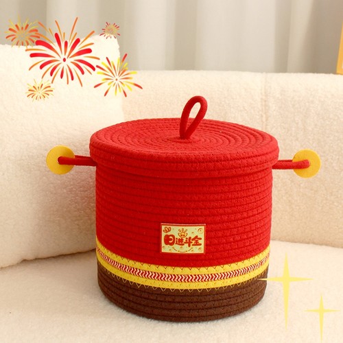 财神筐聚宝盆棉线绳编织卧室收纳
