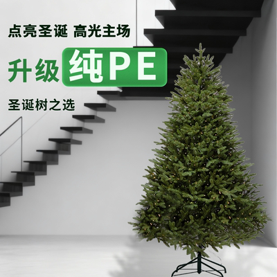 圣诞树家用2025新款豪华加密高级感全pe发光摆件圣诞节装饰品裸树