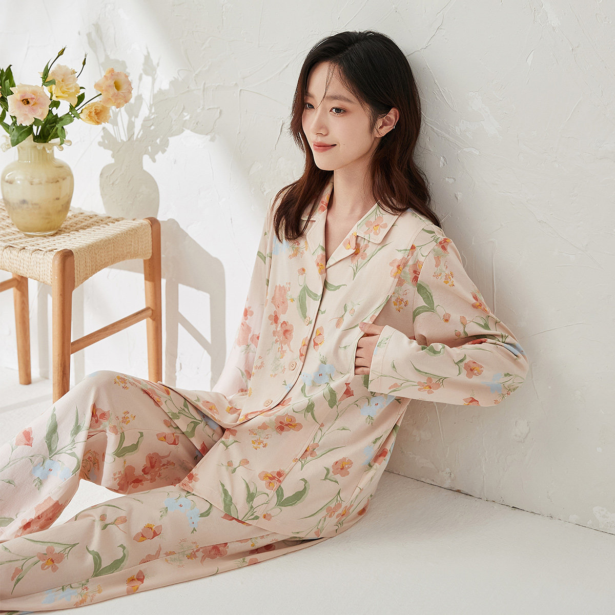 纯棉睡衣女产妇孕妇月子服哺乳口