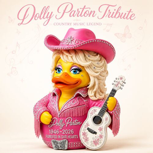 跨境Dolly Parton纪念鸭树脂工艺品多莉帕顿摆件家居装饰礼物