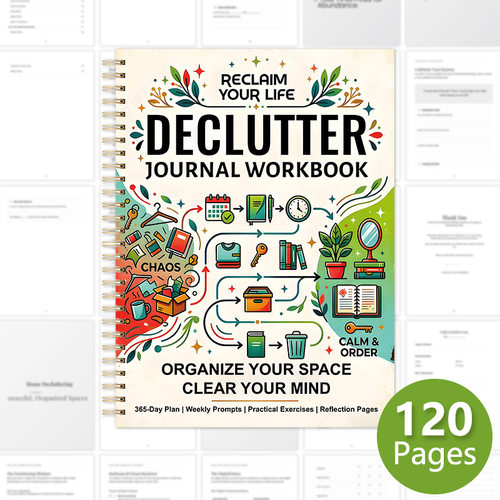跨境新品 DECLUTTER JOURNAL WORKBOOK 365天整理日记工作薄现货