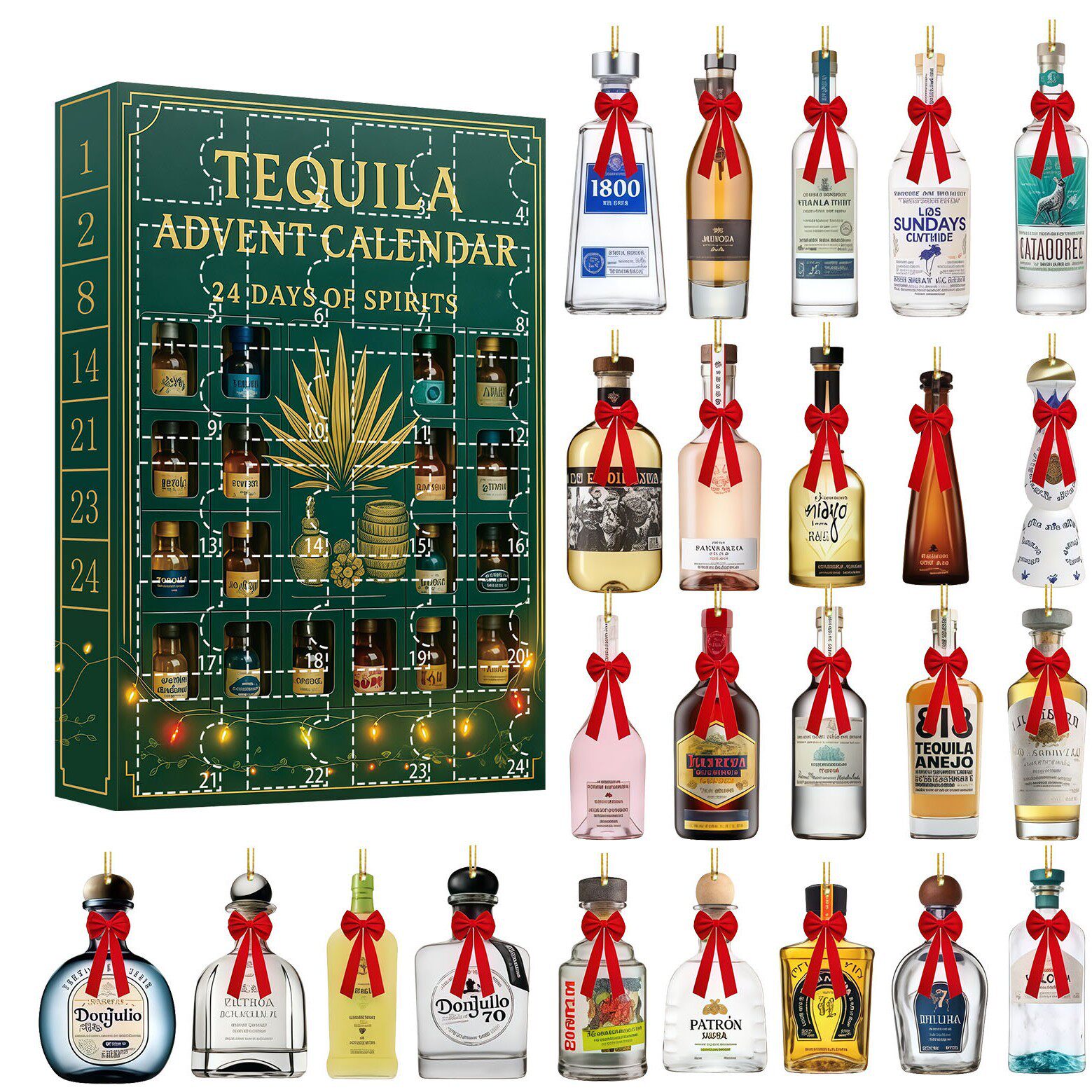 2025 Tequila Advent Calendar龙舌兰酒瓶款式 平面挂件 圣诞盲盒