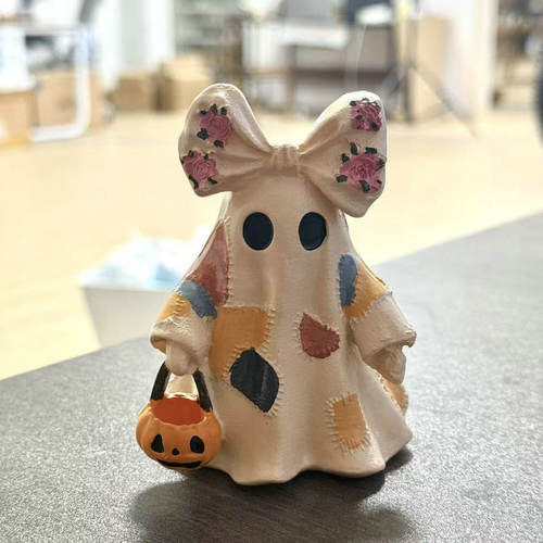 跨境Patchwork Ghost Halloween Decor 拼布鬼魂万圣节装饰摆件