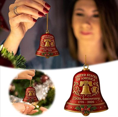 United States 250th Anniversary Bell Ornament圣诞金属门铃