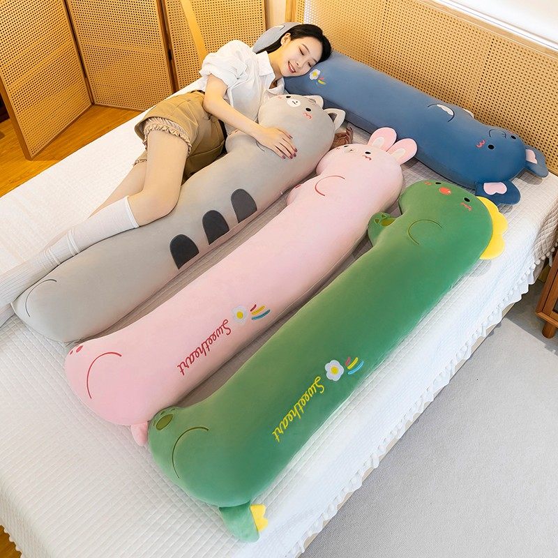 可爱长条抱枕女生睡觉夹腿娃娃毛绒玩具儿童抱睡玩偶兔猫恐龙靠枕