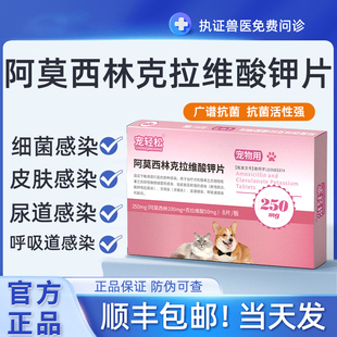 兽药 宠物阿莫西林克拉维酸钾片猫狗消炎感冒支原体呼吸道感染正品