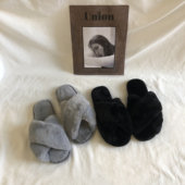 交叉懒人棉拖chic毛毛拖鞋 韩国chic 女 2026春季 新款 私物推荐 韩版