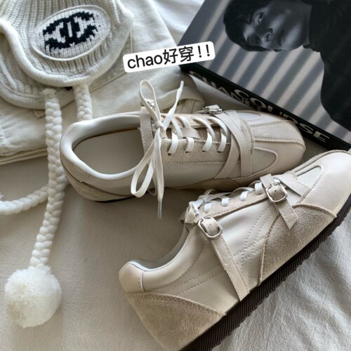 韩国ins春季百搭内增高德训鞋女