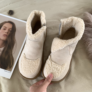 自留~INS温柔仙女风雪地靴2025冬季新款加绒滑雪棉鞋防滑保暖短靴