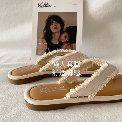 韩版ins平底外穿人字拖