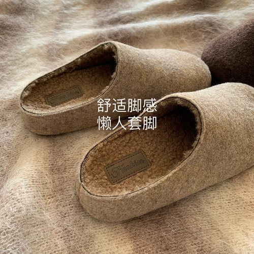 韩版ins女冬季毛毛勃肯拖鞋