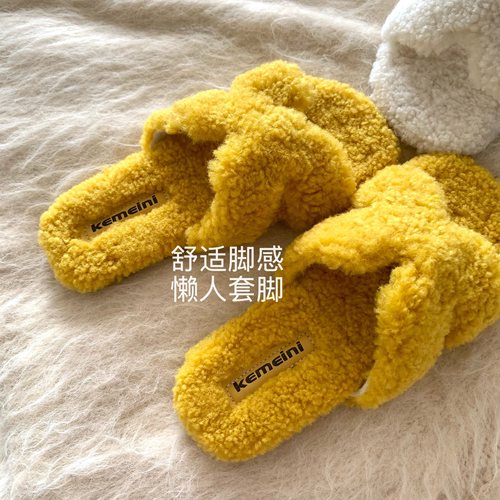 韩版ins休闲百搭毛毛拖鞋女外穿