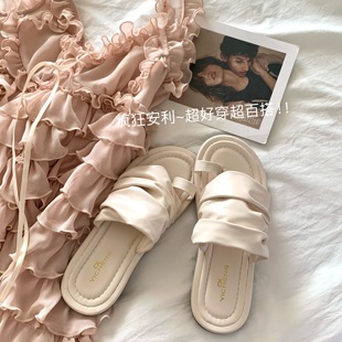 温柔三两 晚晚风 INS波西米亚沙滩度假拖鞋 女休闲凉拖外穿2025夏季