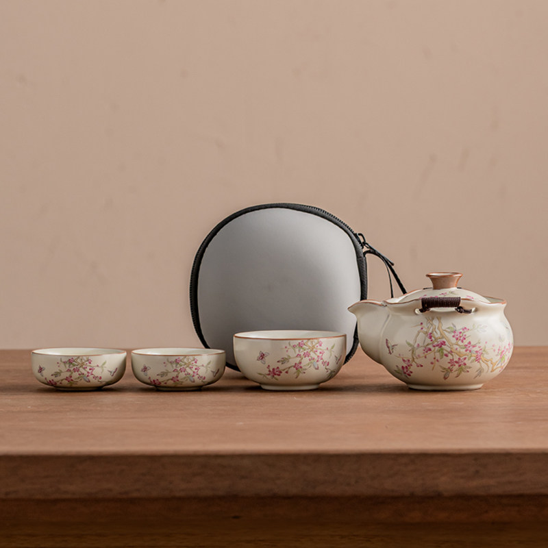 新款便携旅行茶具套装一壶四杯旅行带精美茶盘精致中式旅行收纳包,餐饮具,旅行茶具,淘宝优惠券,粉丝福利购,淘宝优惠卷