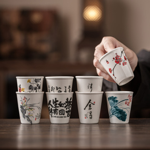 陶瓷主人杯品茗杯功夫茶具茶盏碗泡茶杯清仓小茶杯玻璃茶碗杯个人