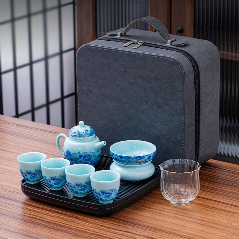 旅行茶具套装一壶四杯便携式快客杯户外露营泡茶壶茶杯收纳包套装,餐饮具,旅行茶具,淘宝优惠券,粉丝福利购,淘宝优惠卷