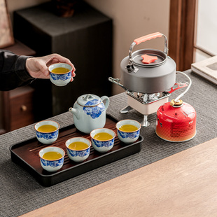 户外旅行茶具带烧水壶套装高端整套车载功夫泡茶器露营装备便携包