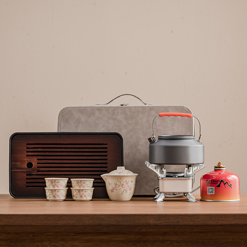 米黄紫藤花快客杯户外茶具套装配茶盘户外露营家用待客旅行收纳包,餐饮具,旅行茶具,淘宝优惠券,粉丝福利购,淘宝优惠卷