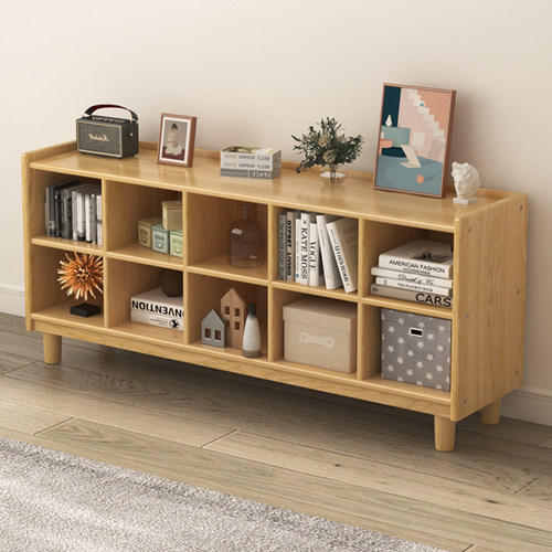 久沐森落地实木家用书架书柜组合