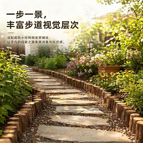 圆杉树枝木柴铺米装饰家居造景