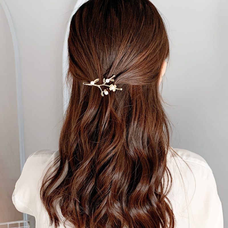 韩国发夹边夹合金树枝后脑勺发卡简约个性顶夹发饰少女刘海夹气质