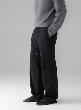 HolyMen | 25FW日本进口和纸纱直筒宽松可调节口袋工装长裤