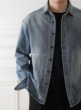 HolyMen | 朱亚文同款 岗山KUROKI做旧翻领牛仔衬衫外套
