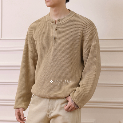 HolyMen意式老钱亨利领毛衣