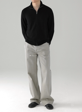 HolyMen | 美国Cone13.5盎司大理石青灰色ex拉直筒宽松休闲牛仔裤