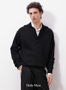 HolyMen | 25FW 高智感扬子纱美丽诺纯羊毛翻领毛衣