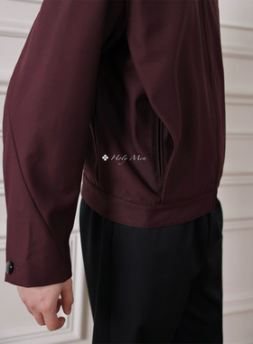 HolyMen | 25SS意大利Guabello精纺羊毛riri拉链翻领教练夹克