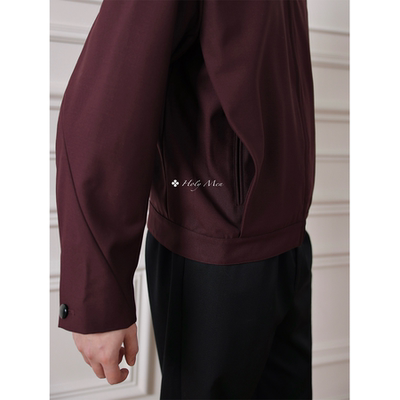 HolyMen羊毛riri拉链翻领夹克