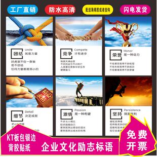 企业文化办公室励志员工自勉标语团队精神目标突破高效会议室海报