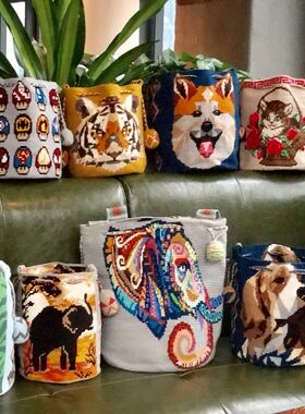 哥国wayuu瓦尤包特殊大象老虎狗精品单股双股编织斜跨民族风