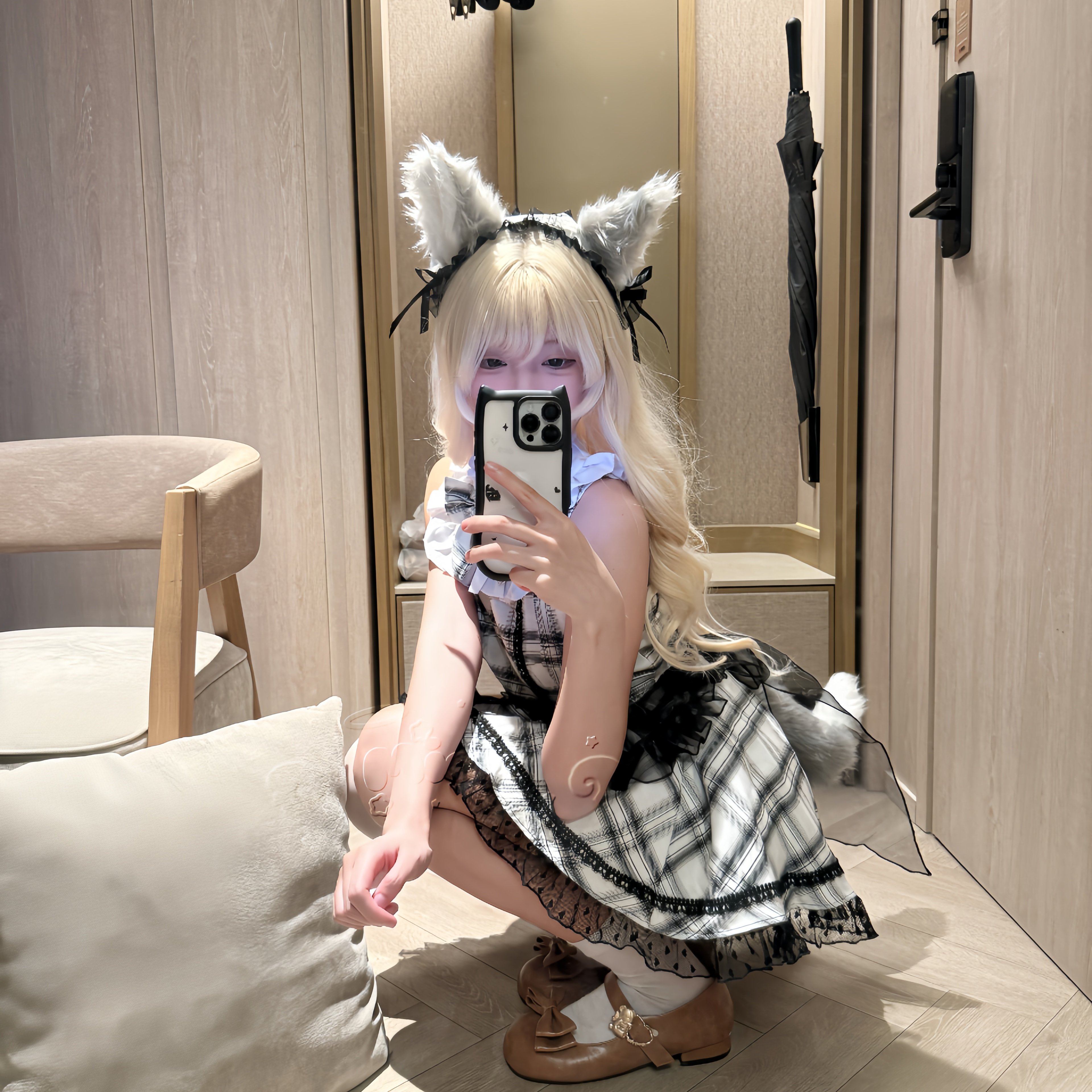 包邮包税 clearstone灰狼女仆套装 透明石格纹小狼女仆 日本代购