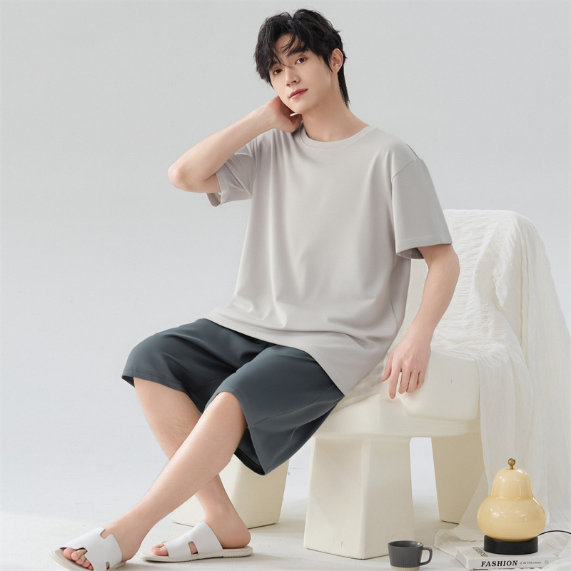 夏季薄款纯棉短袖短裤