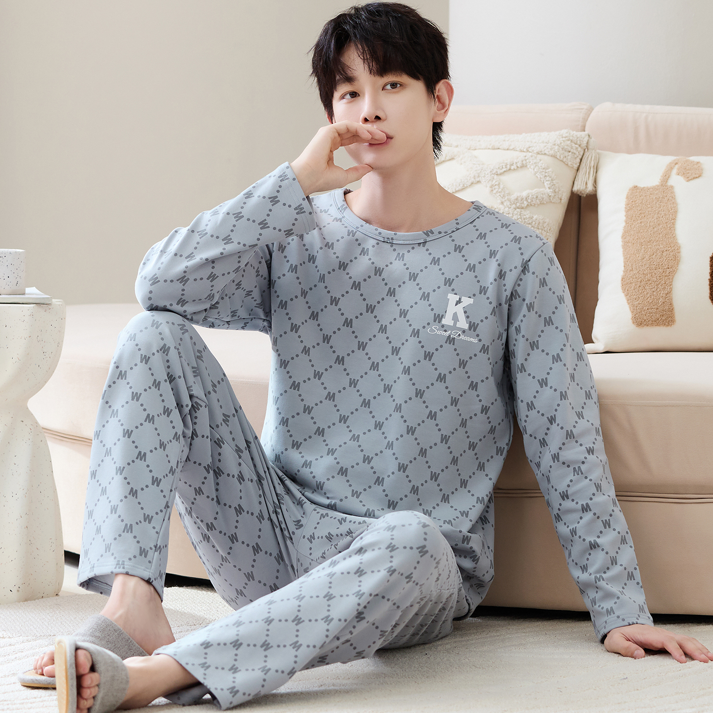 男生睡衣春秋季2025新款长袖休闲