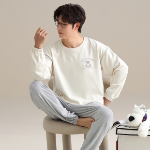 加绒加厚加大码 男士 休闲套装 长袖 家居服可外穿 德绒保暖睡衣秋冬季