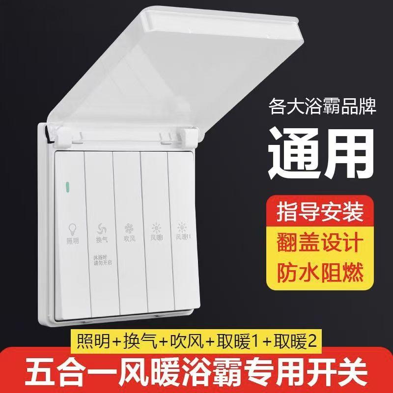 国际电工86型防水五合一浴霸开关