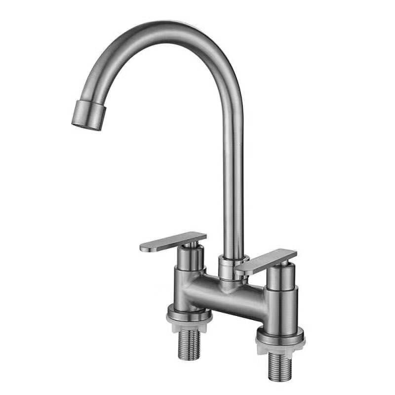 水龙头面盆304不锈钢双孔双开冷热洗脸盆洗手盆洗漱二合一混合,家装主材,面盆龙头,淘宝优惠券,粉丝福利购,淘宝优惠卷