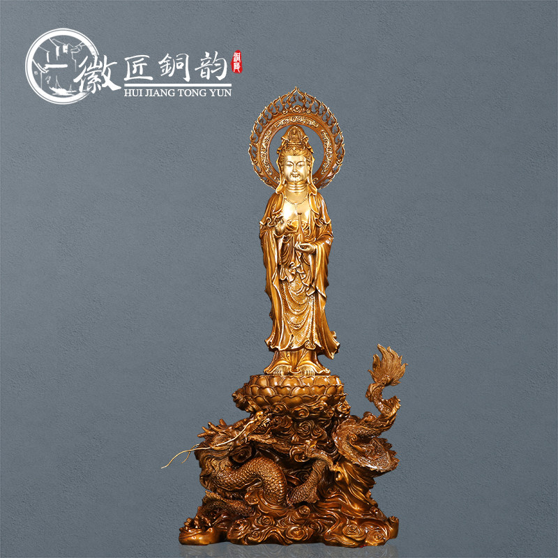 彩铜观音菩萨客厅摆件佛像