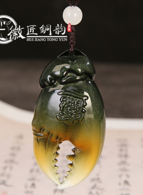 手中有钳铜螃蟹钳子摆件