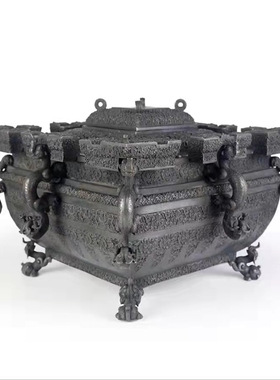 青铜器仿古摆件战国铜冰鉴古代冰箱酒器曾侯乙铜鉴铜缶古玩收藏品