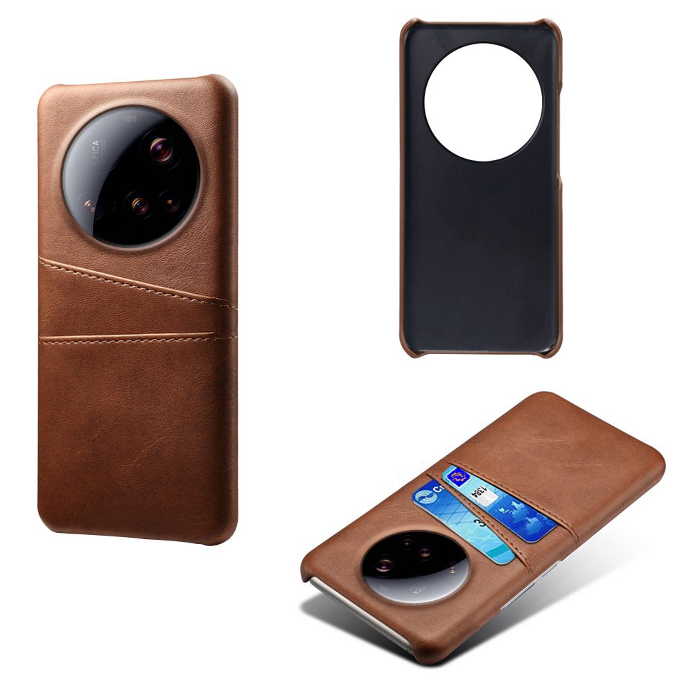 适用小米15ultra皮套插卡带卡包15/14/13/12/11PRO放证手机壳12S/13ultra保护套耐磨皮质商务硬壳半包时尚皮