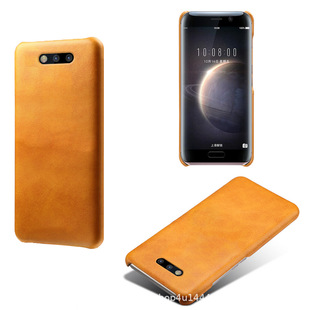 适用华为magic手机壳素皮荣耀魔术1保护套NTS-AL00外壳皮质MAGIC2皮套高档素皮时尚简约复古皮纹耐磨防滑半包