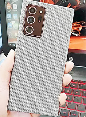 适用三星note20ultra 5G手机壳布纹薄galaxy S20FE保护套半包s20+