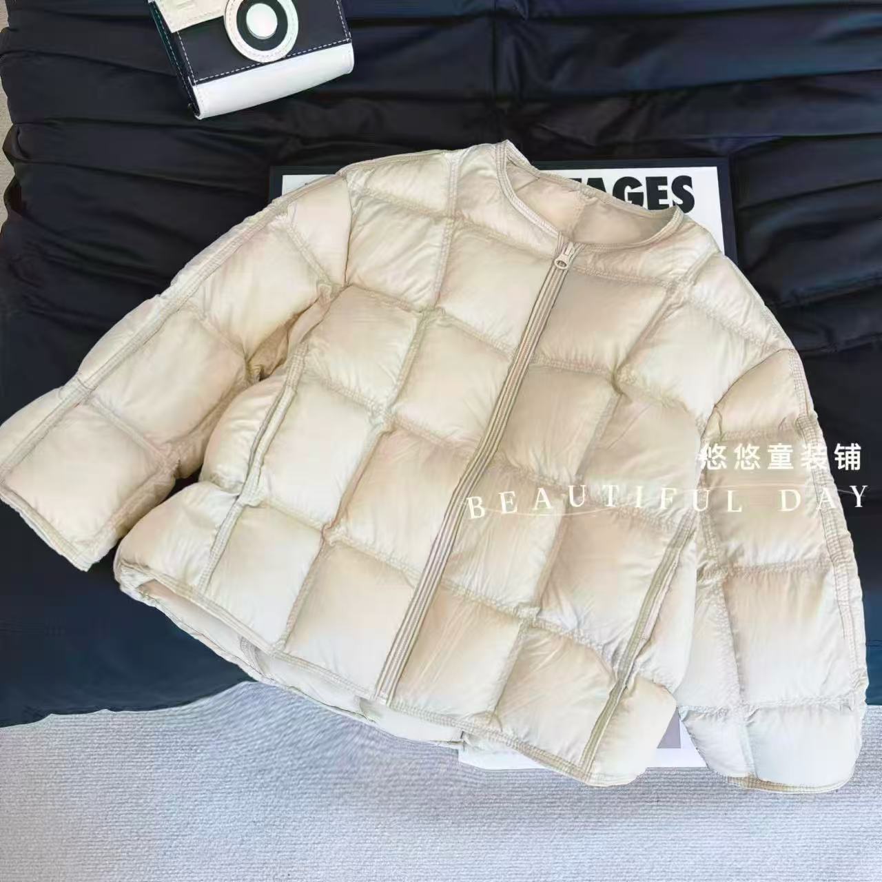 韩系女童泡芙面包服亲子冬季加厚保暖连帽棉服外套宽松短款